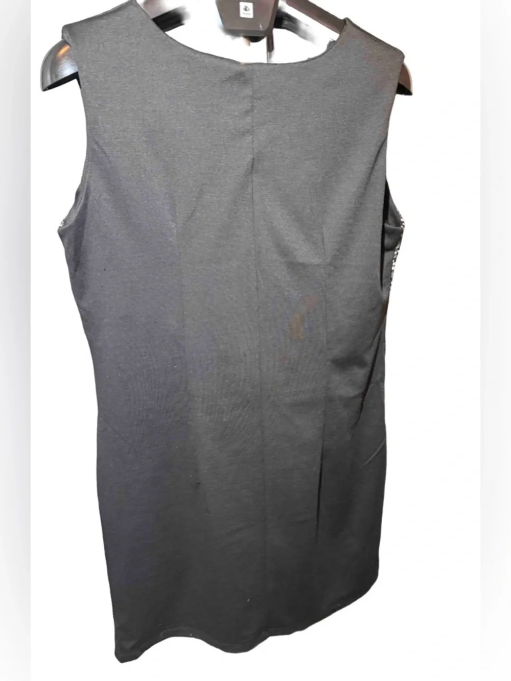 Ellen Parker Geometric Lace Overlay Sleeveless Dress - Black & White XL